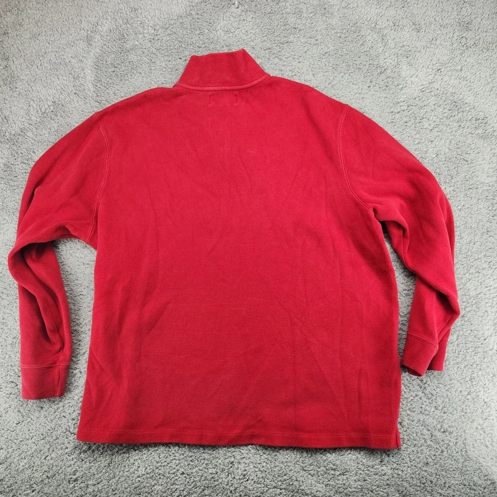 Polo Ralph Lauren 1/4 Zip Pullover Sweater Mens Size 2XL Red Vintage Pony